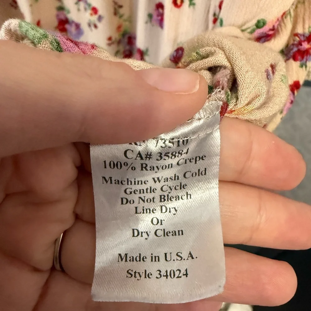 Uncle Frank x Anthropologie Floral Boho Mini Dress Bell Sleeves S Style 34024 - Picture 7 of 8